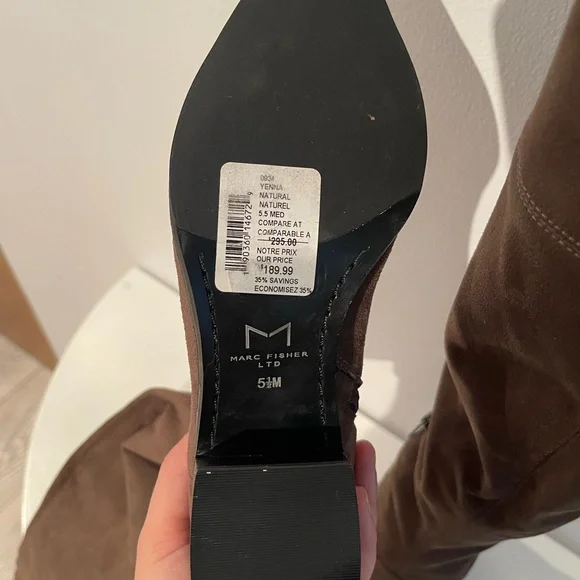 Brown Suede Over-the-Knee Boots - Picture 7 of 9